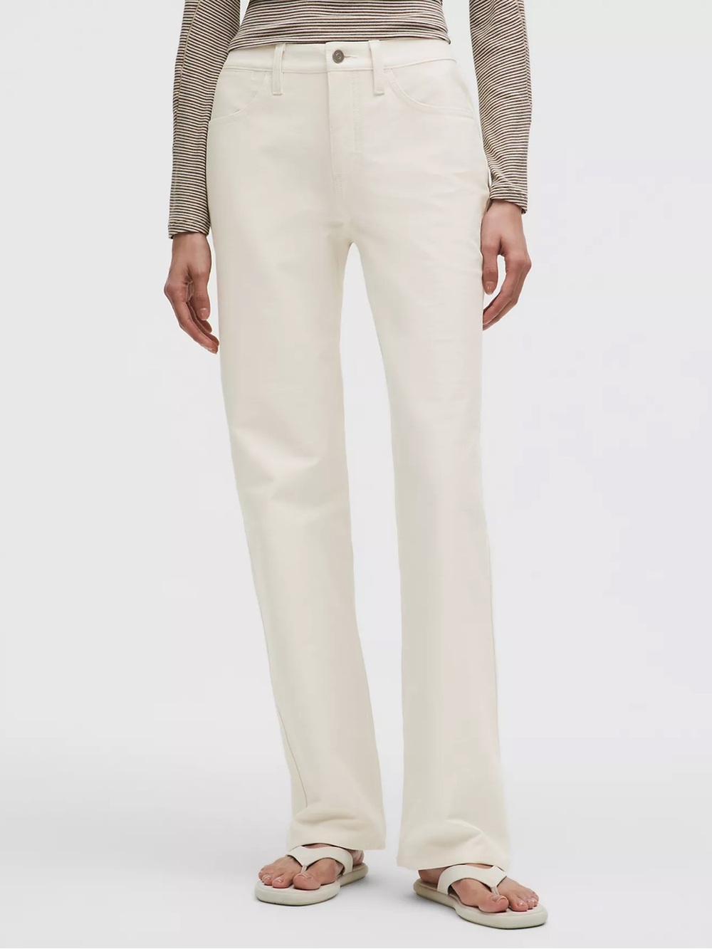 NWT lululemon EasyFive Mid-Rise Relaxed-Straight Pant, 26, light ivory